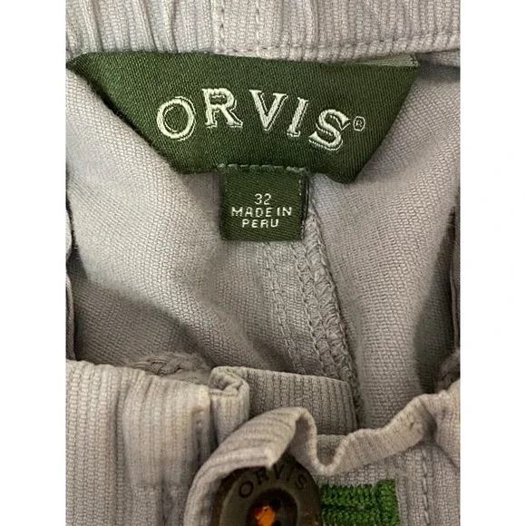 Orvis Pima Cotton Shorts Elastic Waist Casual Comfort Fit Gray Size 32 - Picture 3 of 8